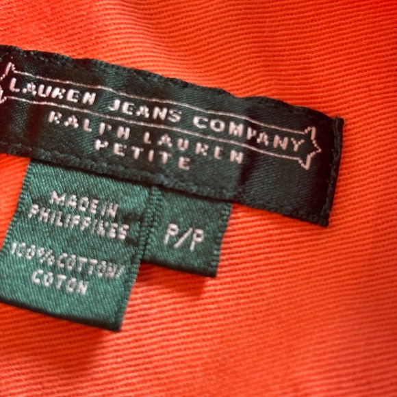 Vtg Ralph Lauren Womens Jacket Denim Orange Small Petite Rustic Cropped‎ 19301x - Picture 6 of 11